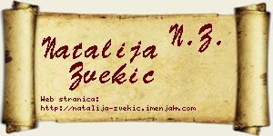 Natalija Zvekić vizit kartica
